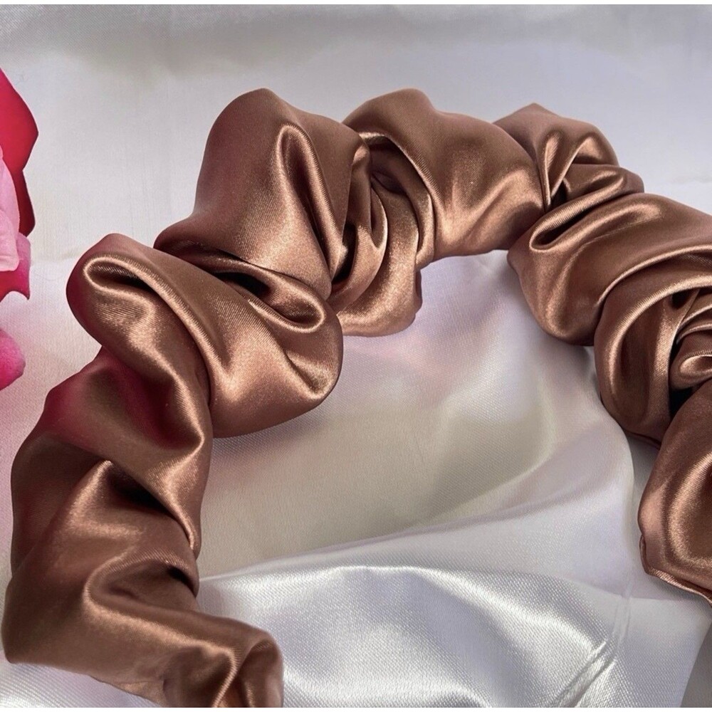 Handmade Satin Ruffle Headband Pink | Elegant Hair Accessory | Women Girls - Picture 4 of 8
